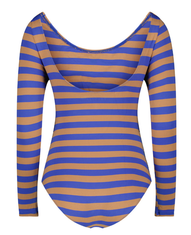 Sun protective swimsuit for women Bronte in Stripe sand by Canopea