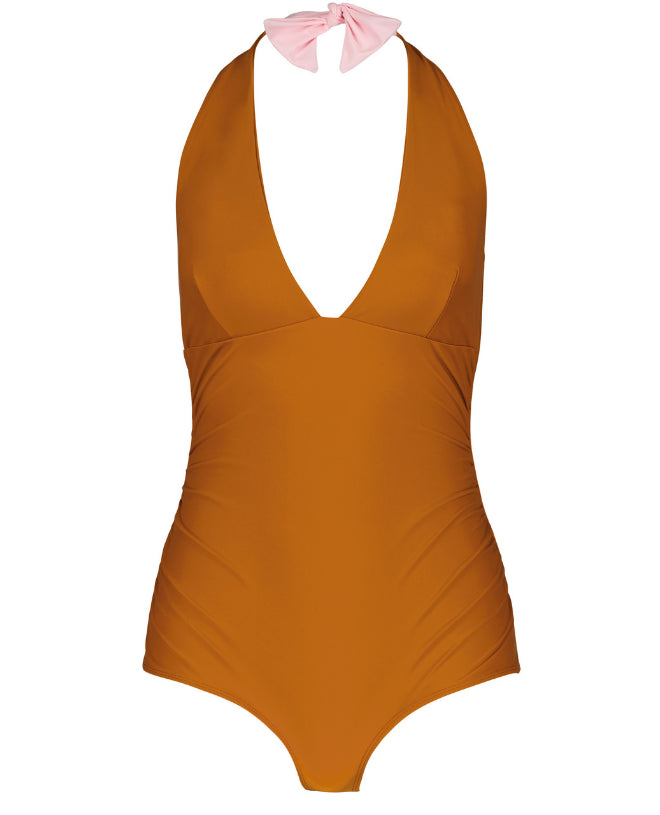 Maillot de bain une-pièce anti-UV pour femme enceinte Zelie en Sand de CANOPEA