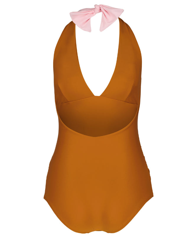 Maillot de bain une-pièce anti-UV pour femme enceinte Zelie en Sand de CANOPEA