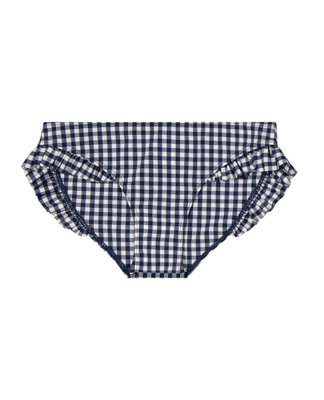 Culotte de bain anti-UV pour fille et bébé Romy en vichy blue de CANOPEA