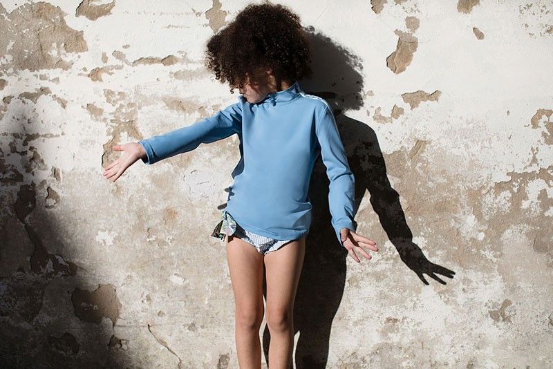 Culotte de bain anti-UV pour fille et bébé Pilar en Cloud de CANOPEA