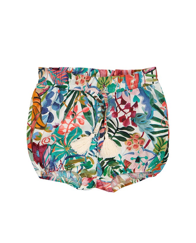 Short pour fille et bébé Isaure en Liberty Jungle de CANOPEA