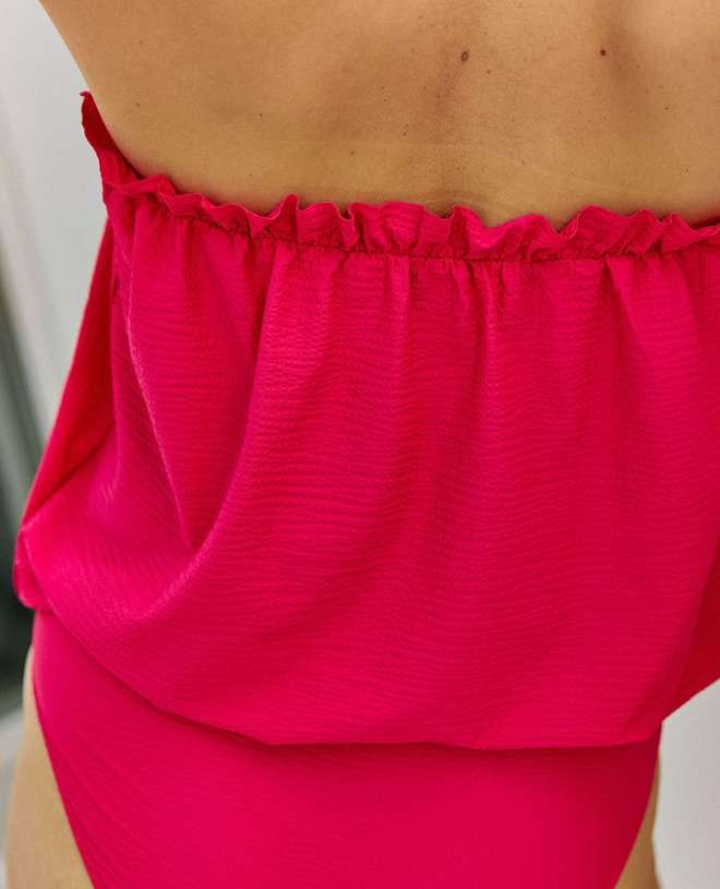 Maillot de bain une-pièce anti-UV pour femme Camille en Waffle Cranberry de CANOPEA