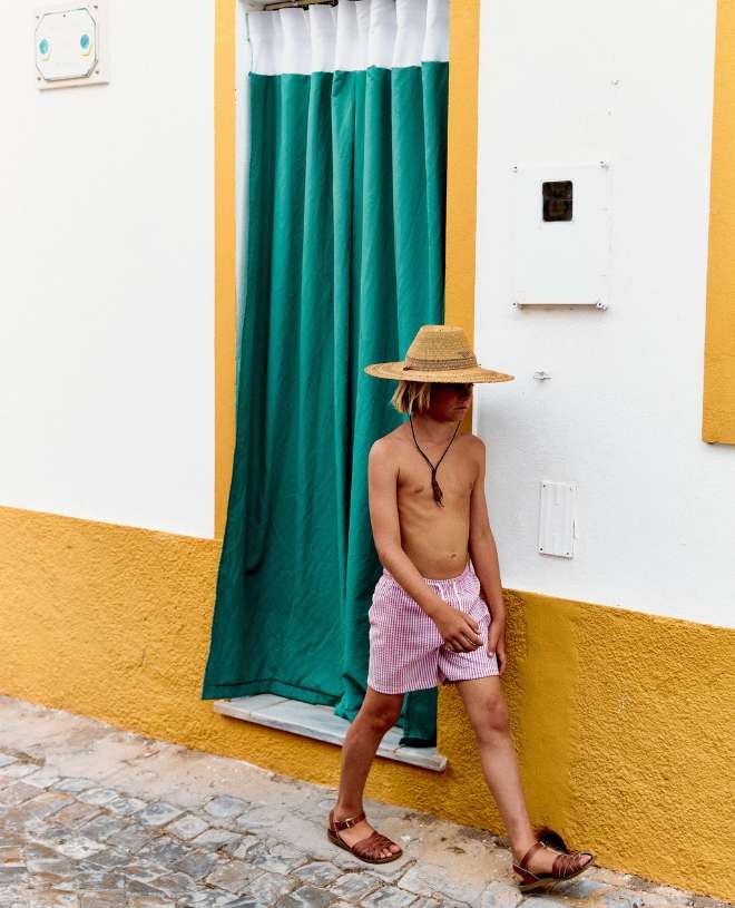 Short de bain anti-UV pour garçon Biarritz en Fuschia de CANOPEA
