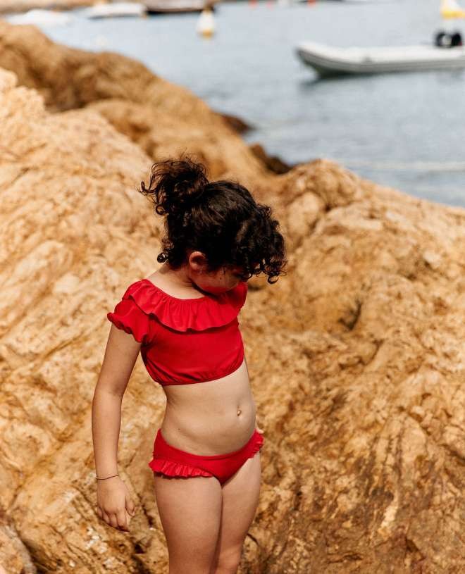 Bikini anti-UV pour fille Bonita en cranberry de CANOPEA