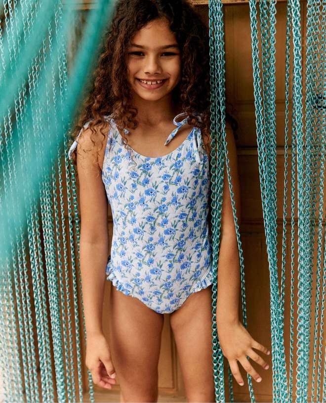 Maillot de bain une-pièce anti-UV pour fille et bébé Violet en springtime de CANOPEA