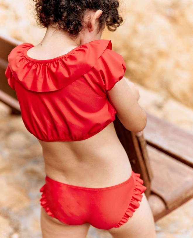 Culotte de bain anti-UV pour fille et bébé Romy en Cranberry de CANOPEA