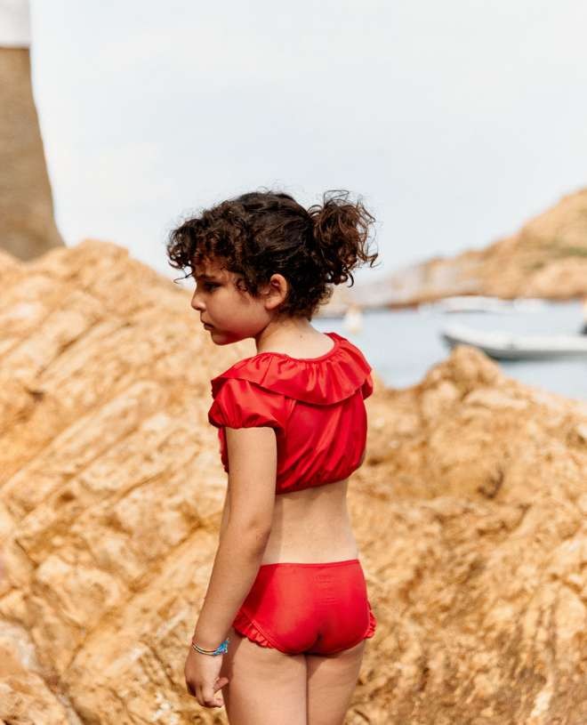 Culotte de bain anti-UV pour fille et bébé Romy en Cranberry de CANOPEA