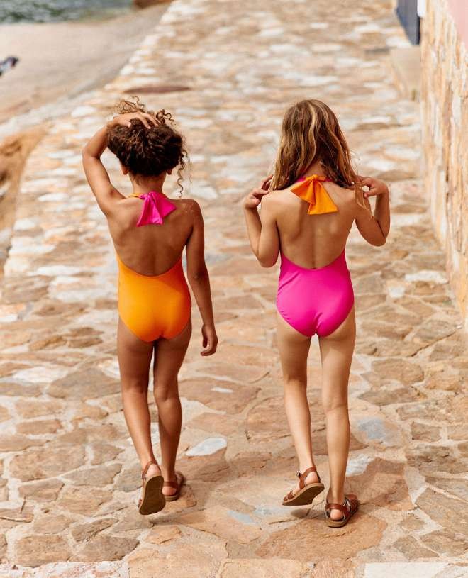 Maillot de bain une-pièce anti-UV pour fille et bébé Zita en Fuschia de CANOPEA