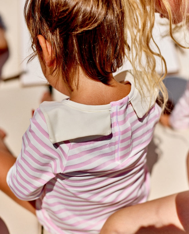 Maillot de bain anti-UV à manches longues pour bébé Babette en Stripe Dragee de CANOPEA