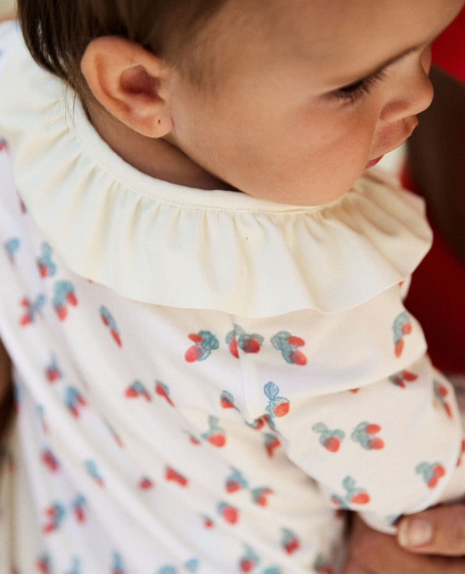 Maillot de bain anti-UV à manches longues pour bébé Daisy en strawberry de CANOPEA
