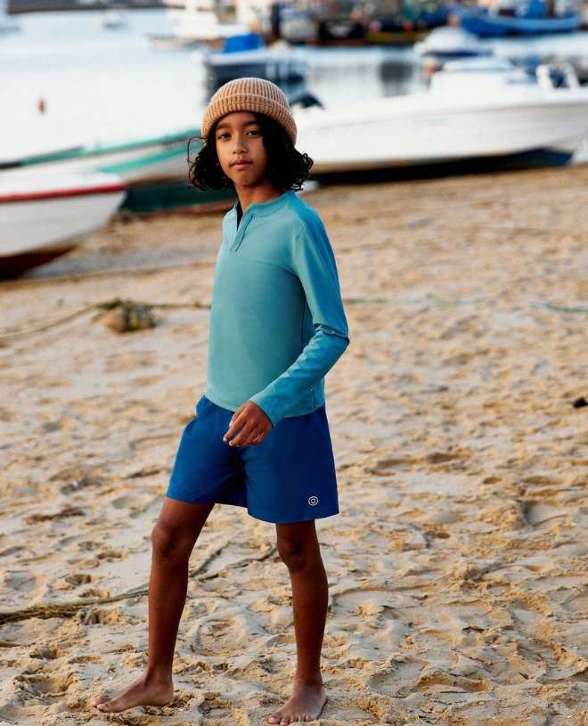 Haut t-shirt anti-UV pour enfant, garçon et bébé Oscar en Teal de CANOPEA