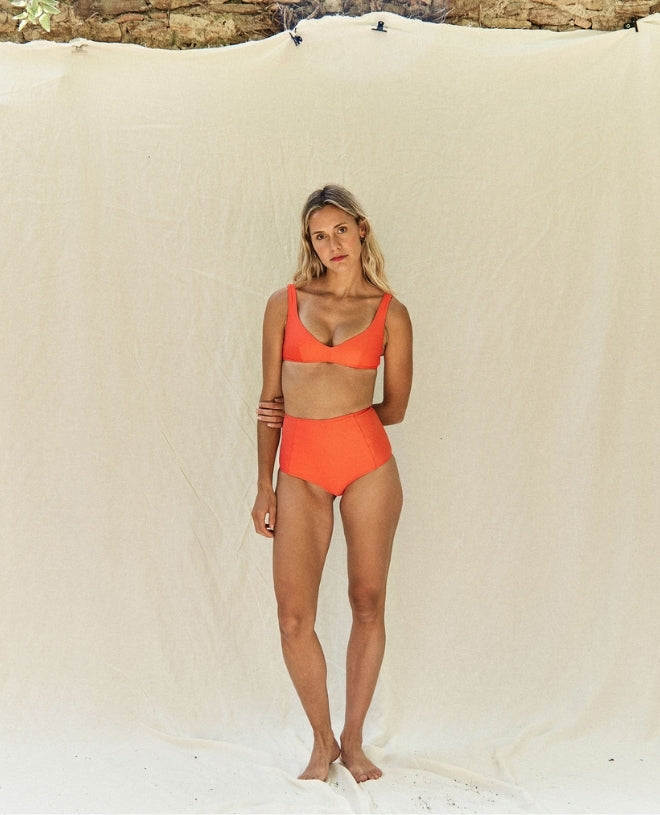 maillot de bain anti UV Deluca couleur clementine par Canopea