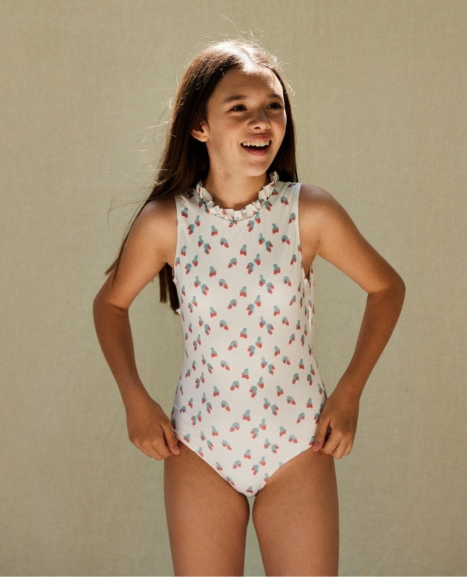 Maillot de bain une-pièce anti-UV pour fille et bébé Adele en strawberry de CANOPEA