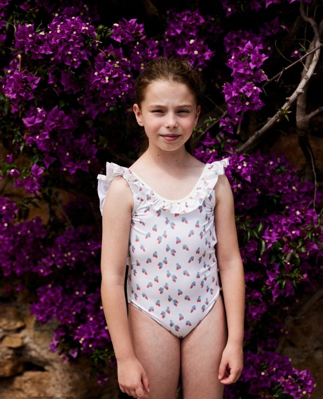 Maillot de bain une-pièce anti-UV pour fille et bébé Arabella en strawberry de CANOPEA