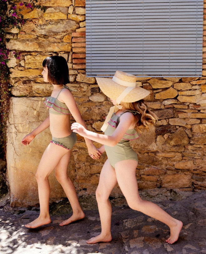 Maillot de bain une pièce anti-uv Fantine couleur terra pour fille et bébé de Canopea