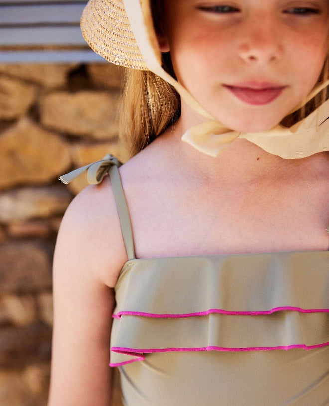 Maillot de bain une pièce anti-uv Fantine couleur terra pour fille et bébé de Canopea