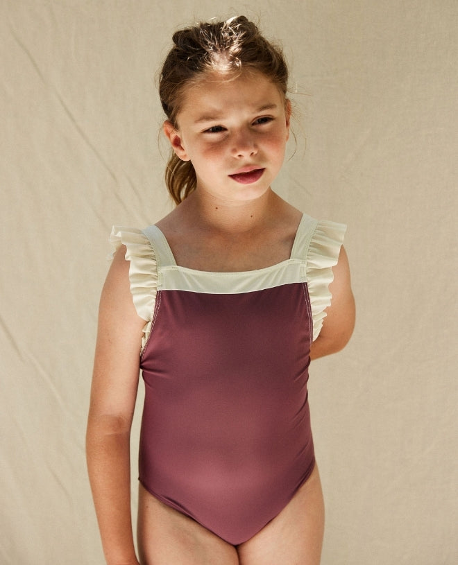 Maillot de bain une pièce anti-uv Lauren pourpre pour fille et bébé de Canopea