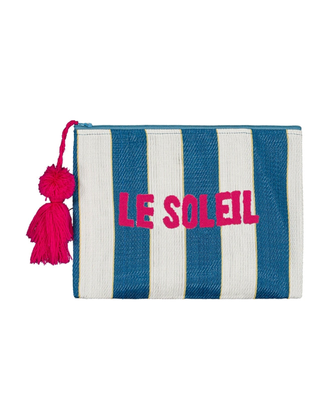 Pochette Le Soleil à rayures bleu Canopea