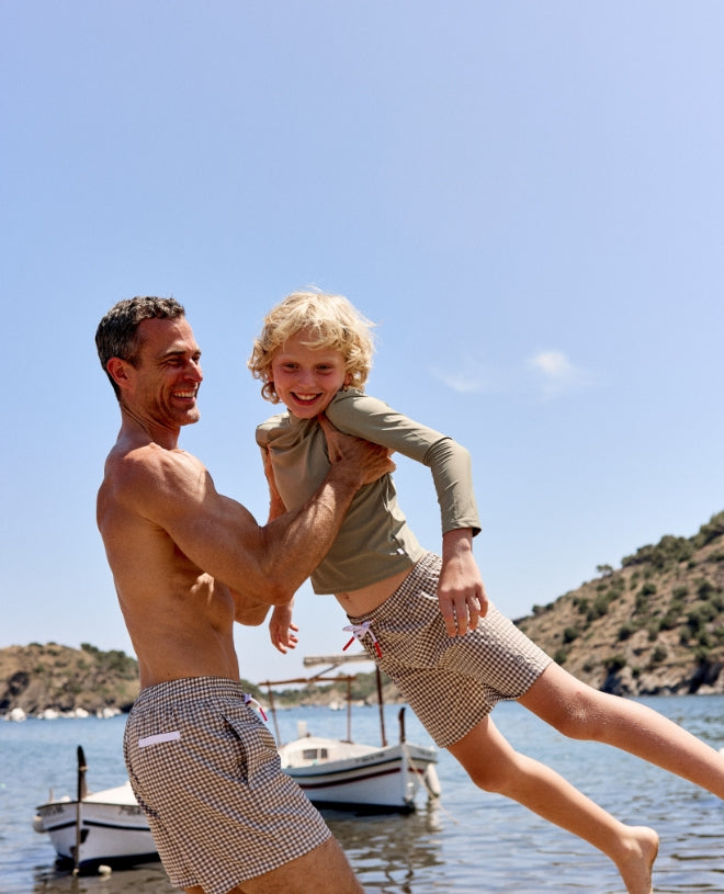 William swim shorts for men in vichy terre by Canopea