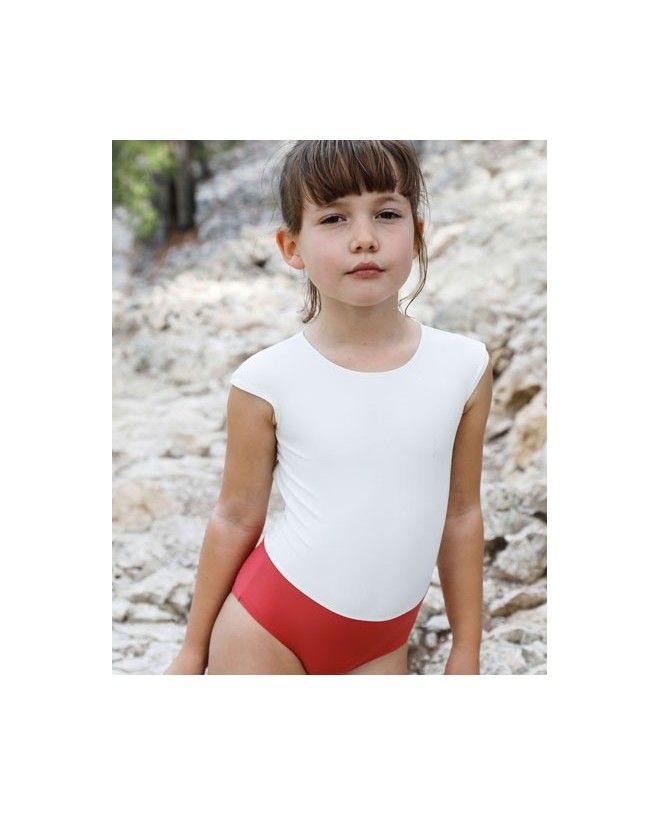 Bi-color Sienna sun protective swimwear for girls by Canopea