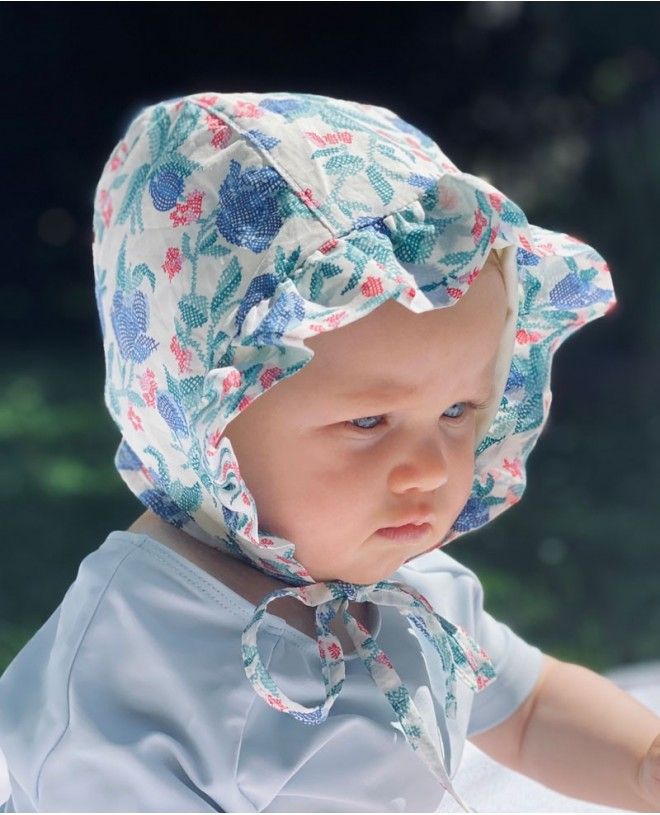 Chapeau Anti Uv Pour Bebe Fille En Tissu Liberty Celia