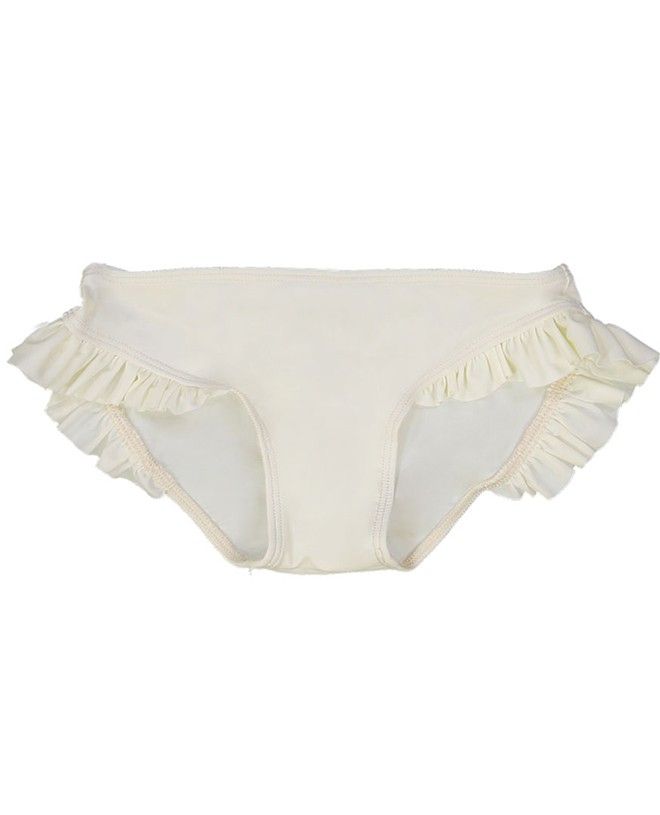 Vanilla sun protective bikini bottom with ruffles for girl