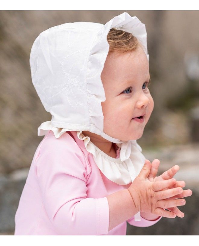Chapeau anti UV pour bébé fille en tissu Liberty Bloom de Canopea