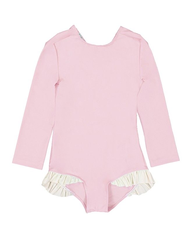 Sun protective swimsuit for girls and babies Misha in Dragee pink