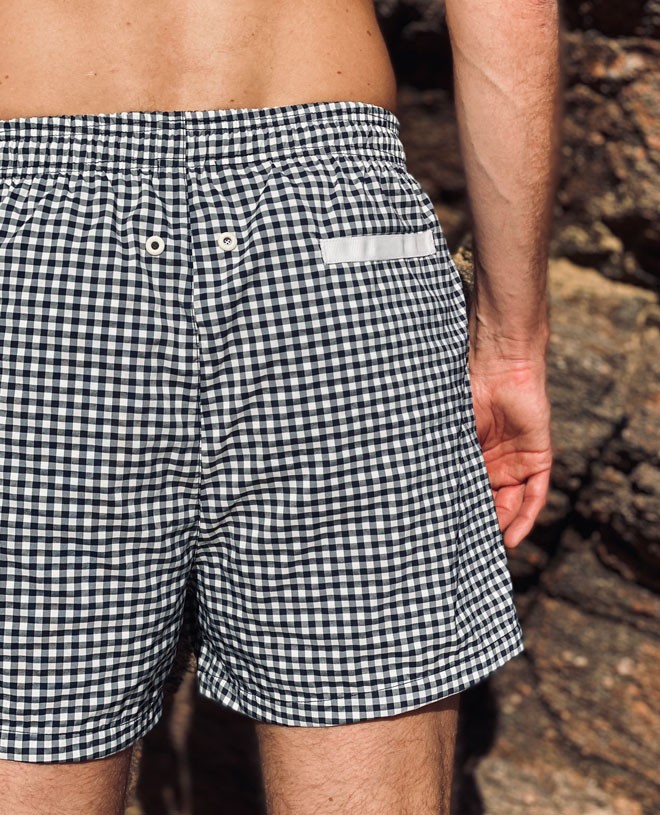 Swim shorts for men in vichy