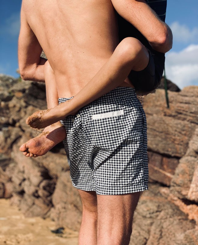 Swim shorts for men in vichy by Canopea