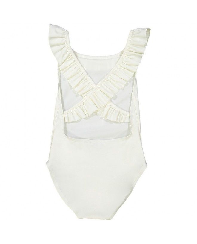 Vanilla sun protective one piece swimsuit with crossed back straps for girls