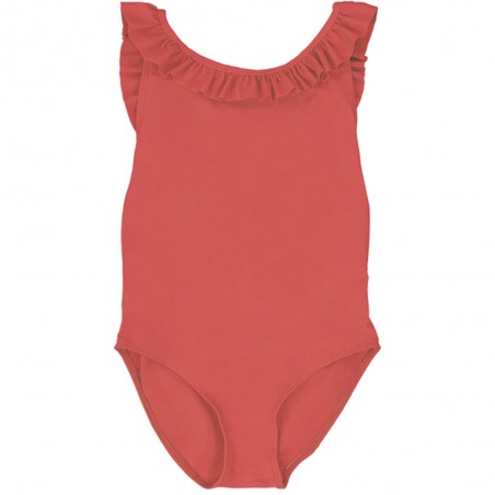 Sun Protective Swimsuit For Girls Alba In Grenada Red