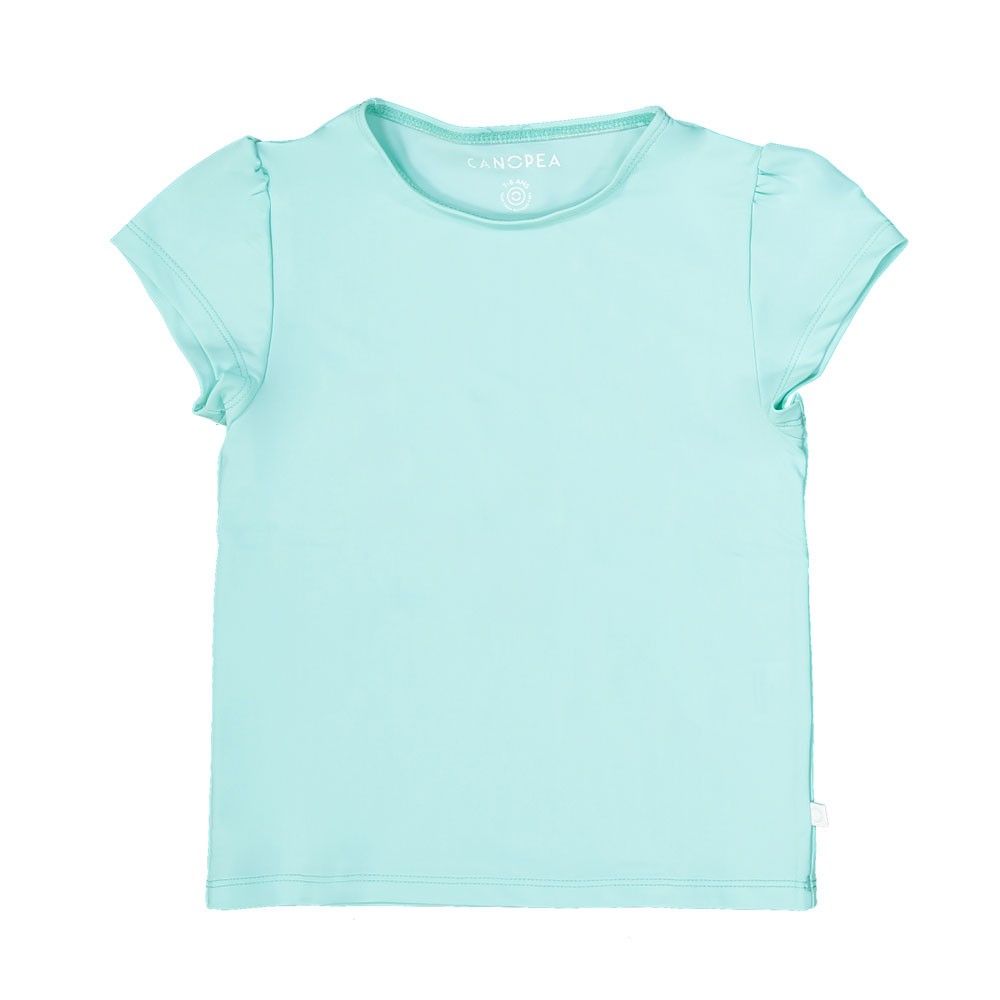 Aqua green sun protective rashguard for girl and baby