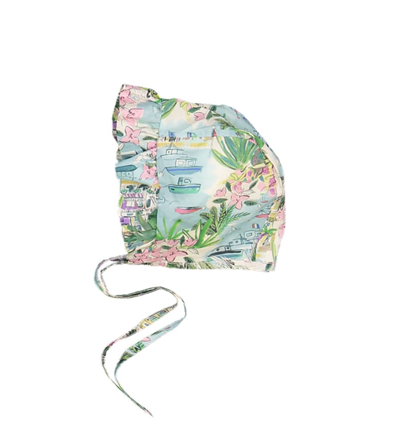 Sun protective hat for baby girl in Liberty vista by Canopea