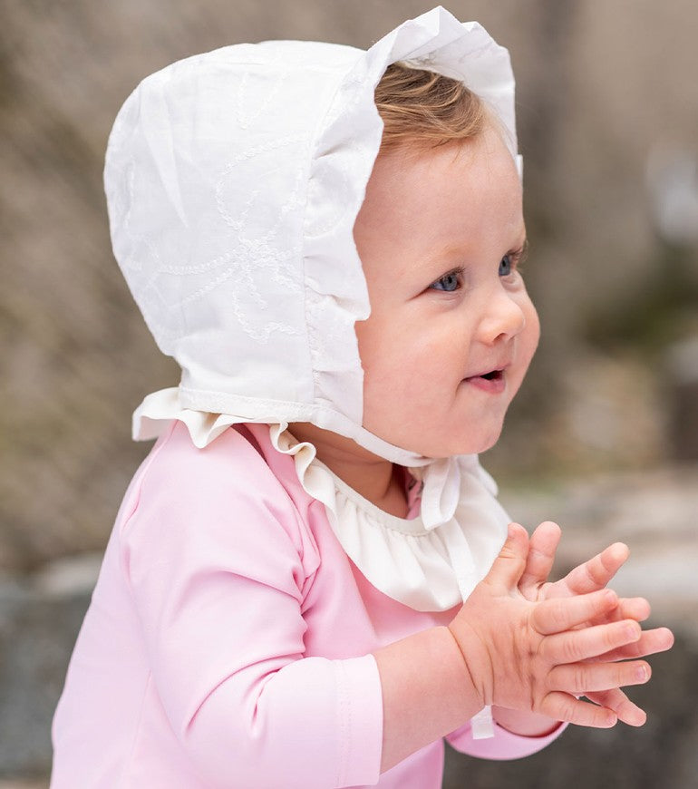 Sun protective hat for baby girl in Liberty bloom by Canopea