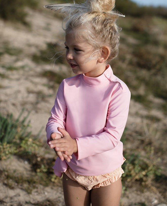 Sun Protective rashguard for children in Dragee pink