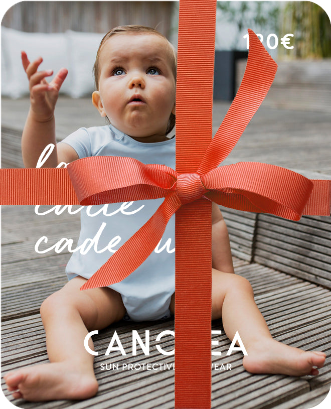 Carte cadeau pour offrir un maillot de bain anti-UV bébé de CANOPEA 