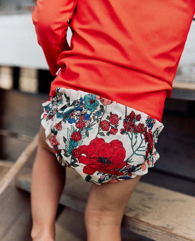 Haut t-shirt avec manche longues anti-UV Valentine pour fille et bébé en Clémentine de CANOPEA