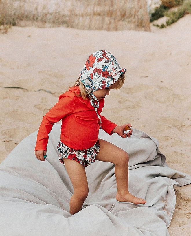 Haut t-shirt avec manche longues anti-UV Valentine pour fille et bébé en Clémentine de CANOPEA