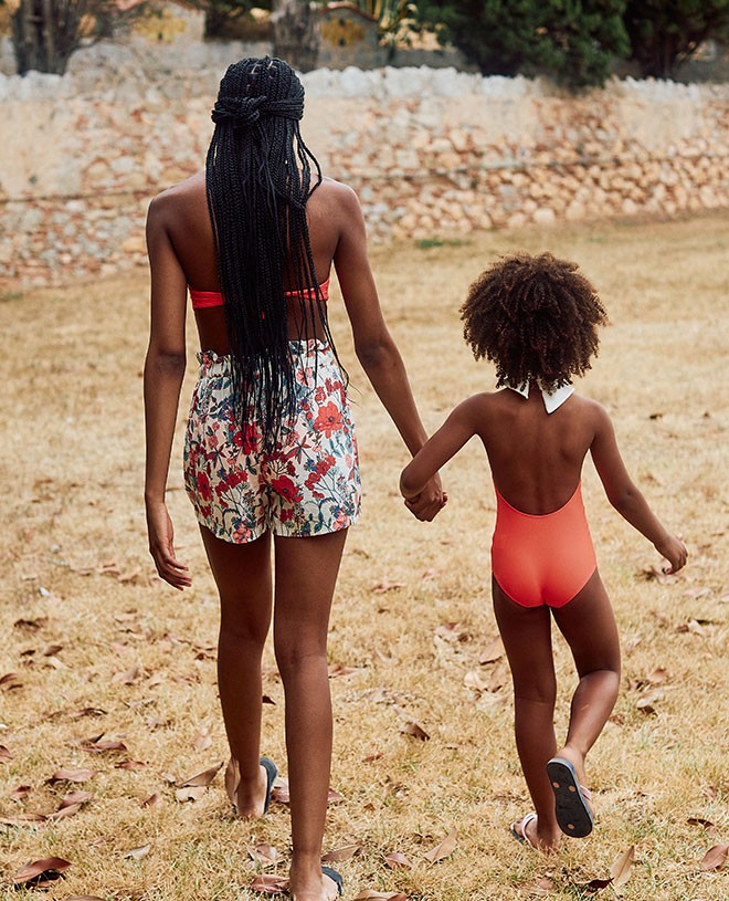 Maillot de bain une-pièce anti-UV pour fille et bébé Zita en Clémentine de CANOPEA