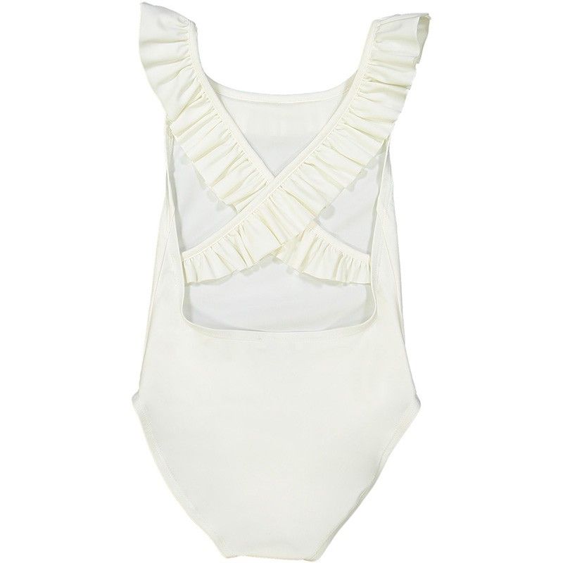 Vanilla sun protective one piece swimsuit with crossed back straps for girls