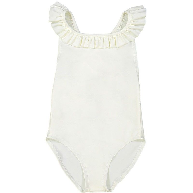 Vanilla sun protective one piece swimsuit with crossed back straps for girls