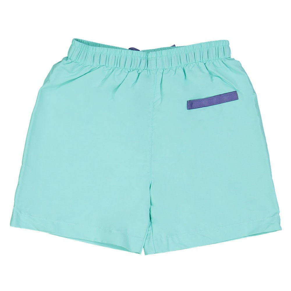 Aqua green swim shorts for boys by Canopea