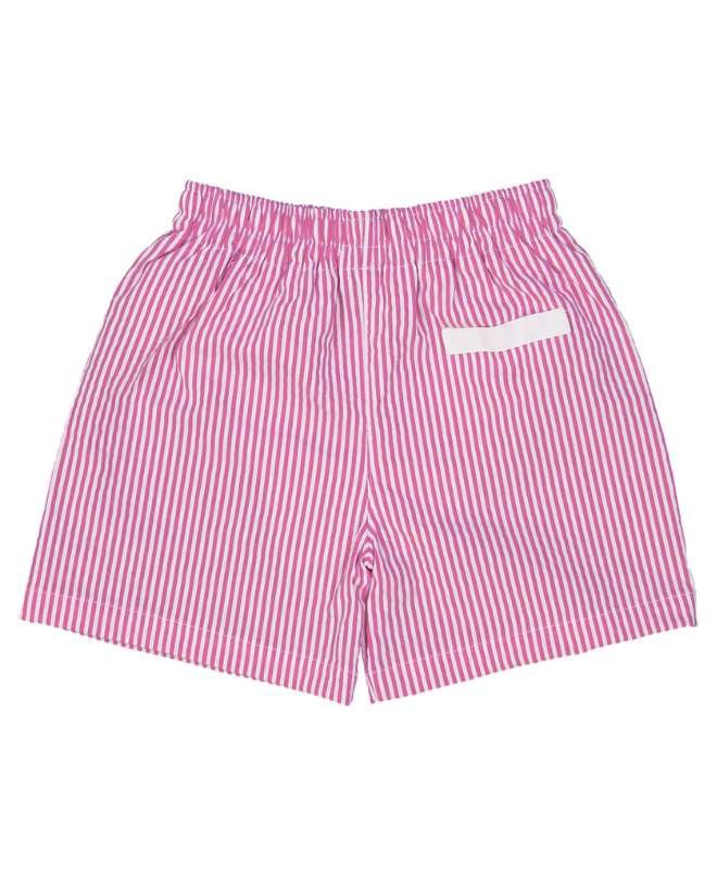 Fuschia seersucker swim shorts for men by Canopea