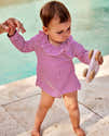 Combinaison De Bain Bébé Fille Manches Longues Anti-UV UPF 50 + Chapeau - Maillot Une Pièce Fermeture éclair Pour Plage Piscine - 2