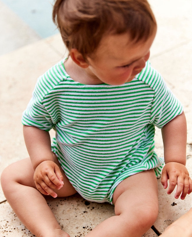 Maillot de bain anti-UV à manches courtes pour bébé Albee en sponge grass de CANOPEA