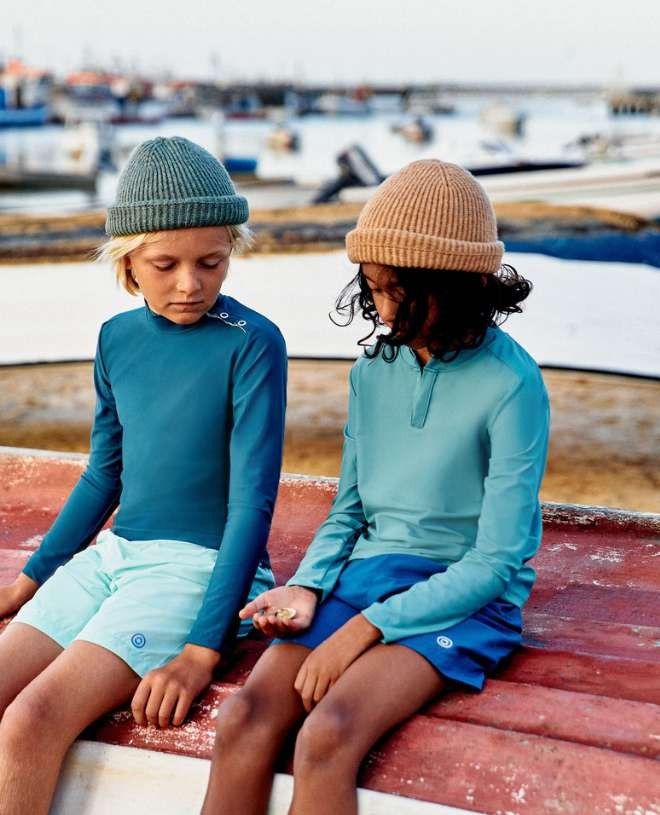 Haut t-shirt anti-UV pour enfant, garçon et bébé Oscar en Teal de CANOPEA