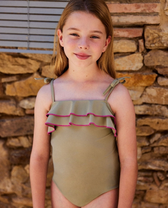 Maillot de bain une pièce anti-uv Fantine couleur terra pour fille et bébé de Canopea