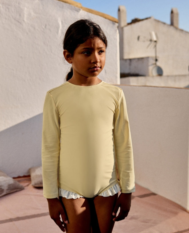 Maillot de bain Anti-UV Fille Misha jaune Butter | CANOPEA